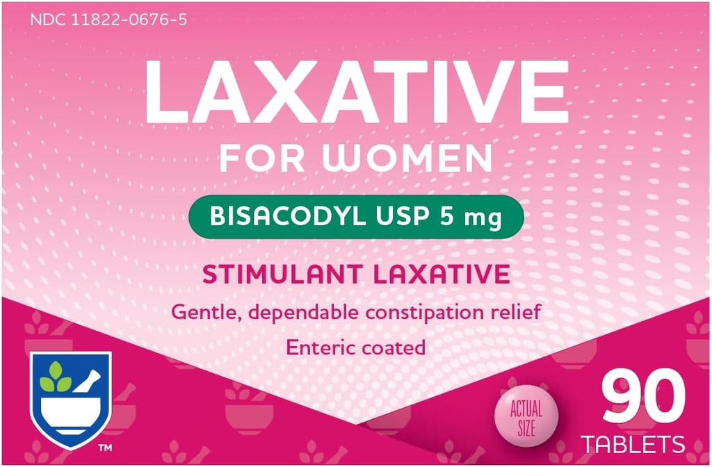 Rite Aid Stimulant Laxative Tabletler, Bisacodyl USP, 5 mg - 90 Count | Constipation Relief | Easy Swing | Women Health | Stool Softener