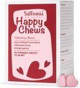 Unichi Saffronia Happy Chews, Saffron Supplement for Mood Balance Support and Stress Reduction, Elderberry Flavour, 60 Tablets
