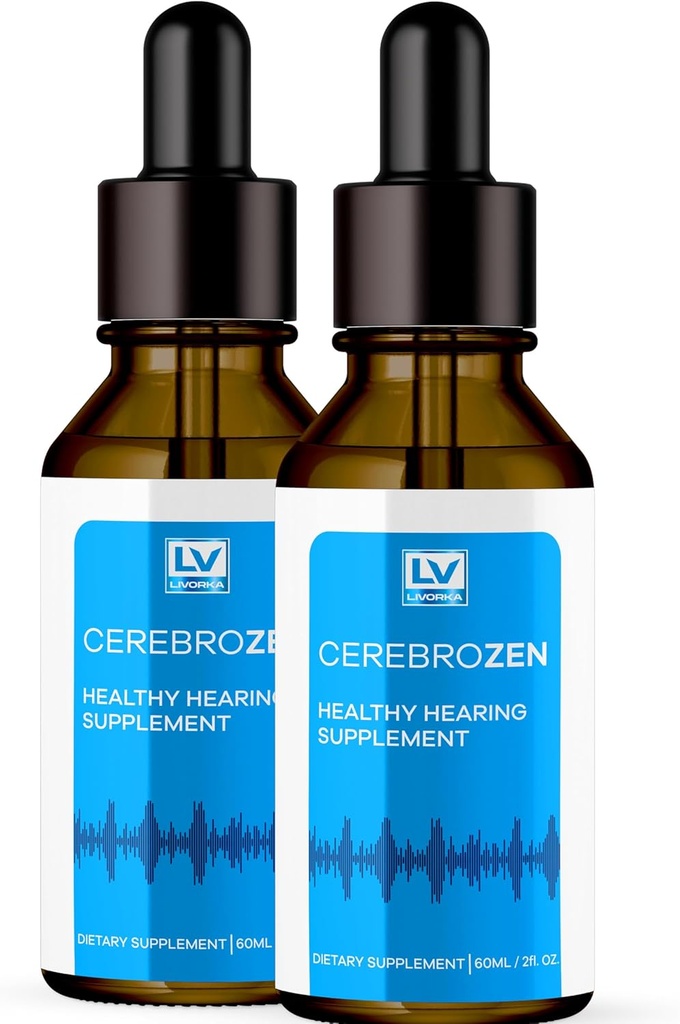 2 Pack - Cerebrozen σταγόνες αυτιού - Cerebrozen, Cerebrozen 24, Cerebrozen 360 υποστήριξη ακοής, Cerebrozen σταγόνες, Cerebrozen υγρό, Cerebrozen σταγόνες για αυτιά, 2 μπουκάλια για 2 μήνες