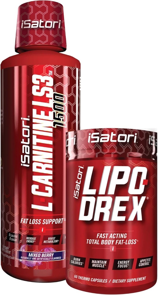 iSatori Lipo-Drex Fat Kaybı Termogenik Formula - Hızlı Kilo Kaybı -Appetite Suppressant (60 Capsules) L-Carnitine Liquid Fat Burner ve Metabolism Activator- Mix (32 hizmet)