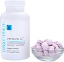 Sağlık IMMUNI-D Vitamin D Üstün Immunity Support Chewable Tablets Cherry Flavor – çinko – Yaşlı Meyve -Dietary Support - 90 Count (1 Pack)