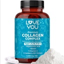 Love You Premium Collagen Kompleksi – Tip I, II, III, V & X – Saç, Cilt, Çiçeği, Ortaklar ve Gut Desteği – Hydrolyzed Bovine Collagen, – Grass-Fed, Non-GMO, 120 Capsules, USA Made