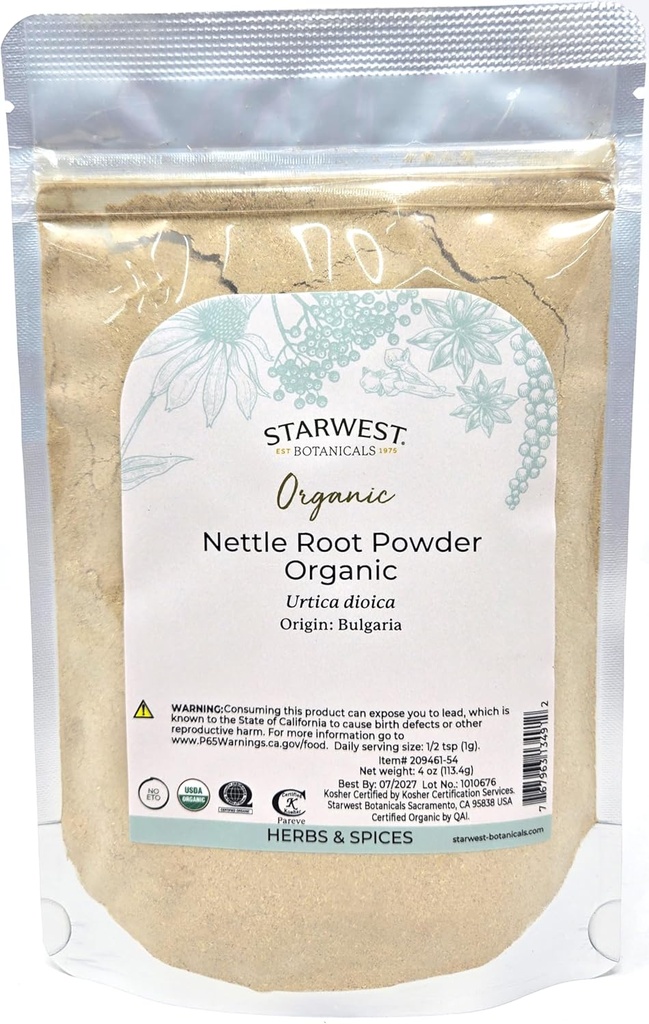 Starwest Botanicals Organik Nettle Root Toz 4 oz