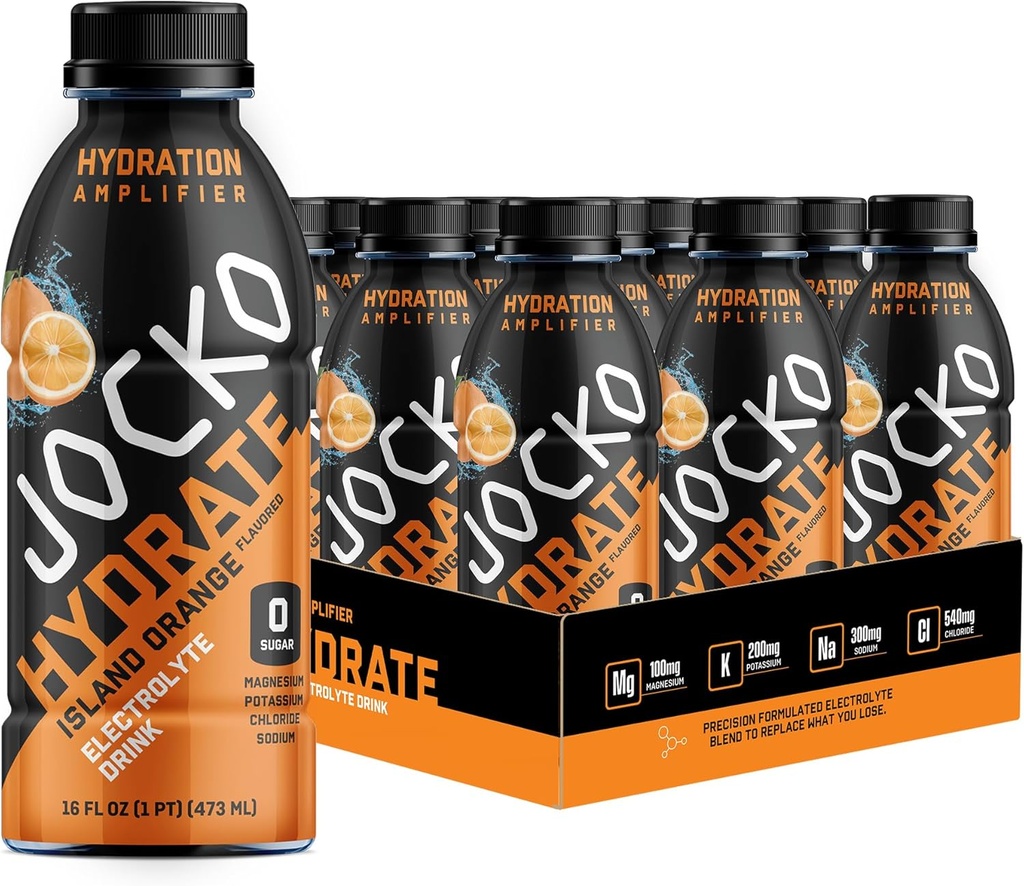 Jocko Fuel Hydrate Electrolyte Drinks - Sports Drink Hydration Amplifier, Thirst Quencher - Bilimsel olarak Formula 16 Oz (12 Pack)