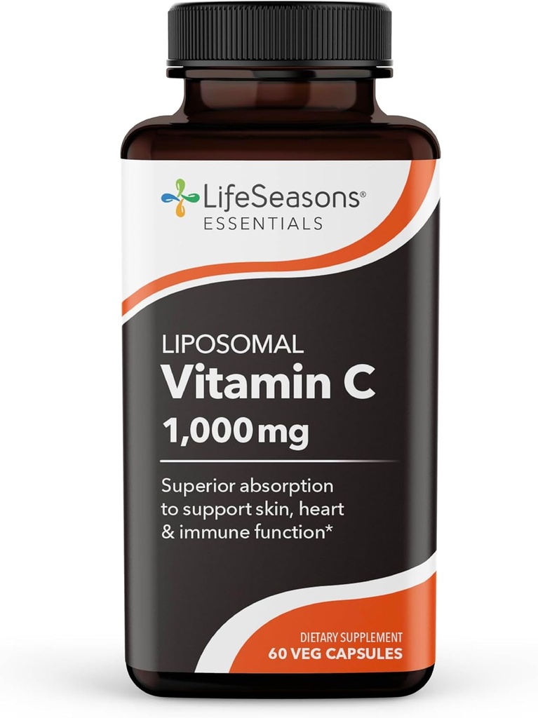 Yaşam Sezonları Temelleri Liposomal - Vitamin C Supplement - Destekler Skin Heart & Boosts Immunity - Gelişmekte olan Collagen Production - Antioksis for Stress Relief - 60 Capsules