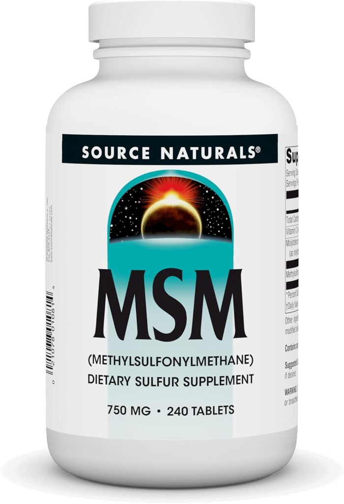 Source Naturals MSM (metilsulfonylmethane), 750 mg - 240 Tablet