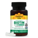 Ülke Yaşam Vitaminleri Yüksek Potency Biotin 10.000 mcg (10 mg), 60 Kont - Saç için Tamam, Scalp & Nails - Sertifikalı Gluten Free
