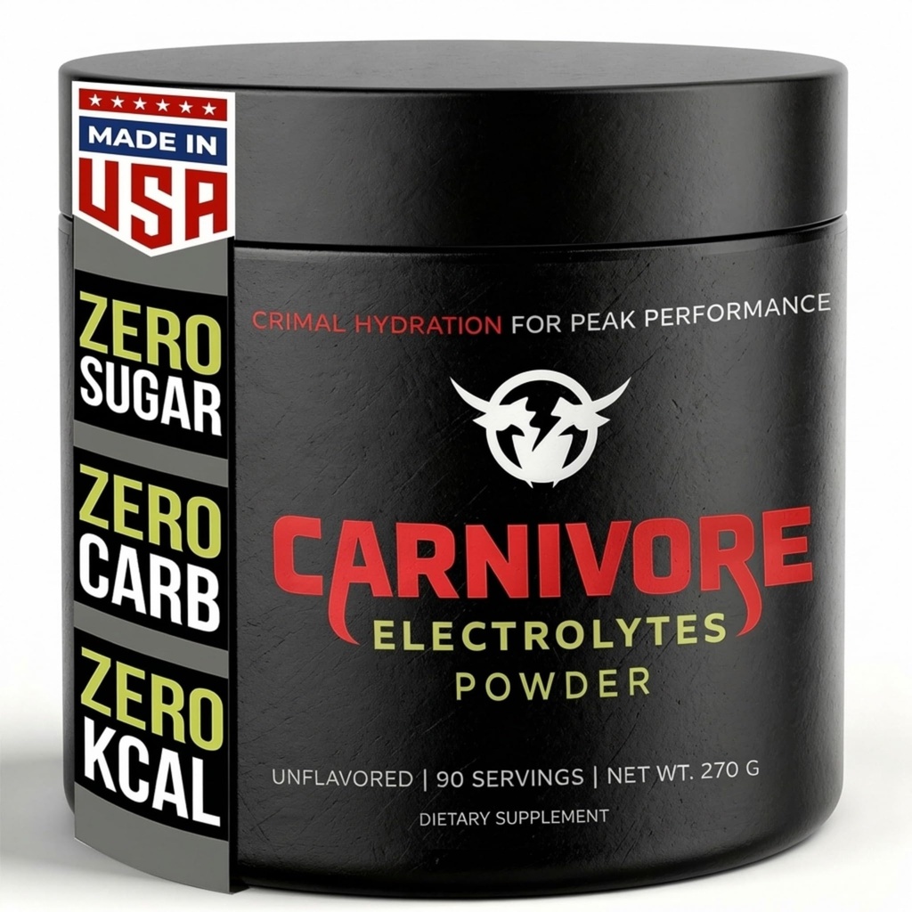 Premium σκόνη ενυδάτωσης για τη διατροφή Carnivore - Ισορροπημένη υποστήριξη ηλεκτρολυτών, μηδέν υδατάνθρακες, Keto Φιλικό - συμπλήρωμα για Βέλτιστη ενέργεια & ανάκτηση - 90 εξυπηρετήσεις (Unflaved)