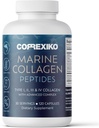 KORREXIKO Marine Collagen Supplement Pills - 1800 mg Hydrolyzed Collagen,, eklenmiş Hyaluronik asit, C & Minerals - Saç için, Skin & Nails - 120 Capsules 30 Day Supply