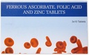 Ferrous Ascorbate ve Folic Acid Tabletler | çinko ile | Kadınlar ve Erkekler için Demir Eksikliği | Enerji ve Immunity ATM | 30 Tablet