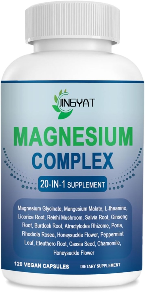 Kadınlar için Cortisol Supplements, Magnezyum Glycinate 400 mg w/Magnesium Malate, L-theanine, Salvia Root, BTC Root, Burdock Root & Rhodiola Rose Plant Kompleksi, Focus, Sleep