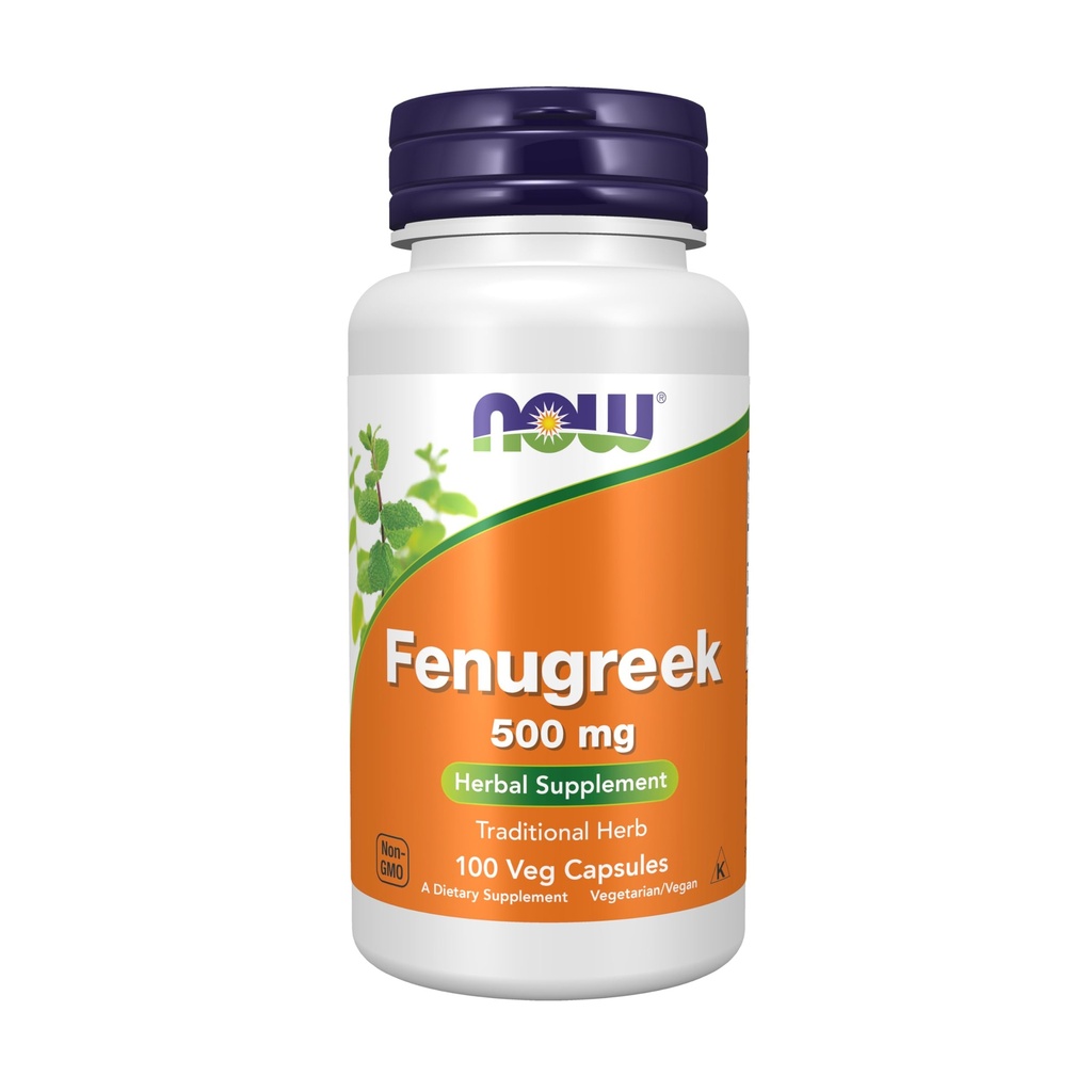 NOW Συμπληρώματα Τροφίμων, Fenugreek (Trigonella fownum-graecum) 500 mg, βοτανικό συμπλήρωμα, 100 κάψουλες