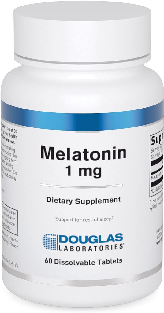 Douglas Laboratories Melatonin 1 mg. | Destekler Sleep/Wake Cycles | 60 Tabletler