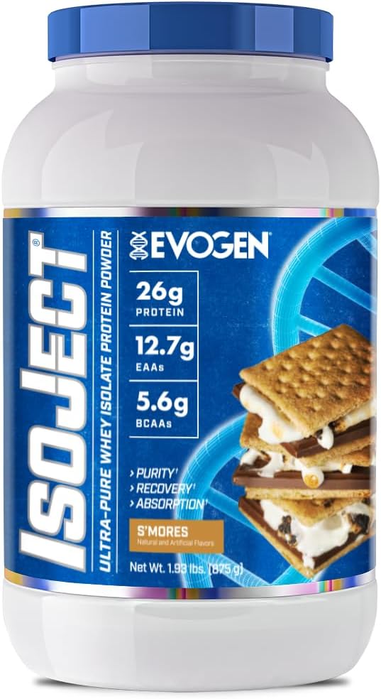 Evogen Isoject - Whey proteini | Ultra-Pure Whey Protein Toz Ignitor Enzymes, BCAAs ve EAAs | Gelişmiş Abhidrasyon & Recovery | S'Mores | 25 Servisler
