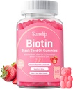 Black Seed Oil Gummies with Biotin, Immune Support Health Hair&Skin&Nails for Women and Men, Chlorophyll, çinko, A, B6, B12, C, D, E, Vegan Supplement - 60 Gummies