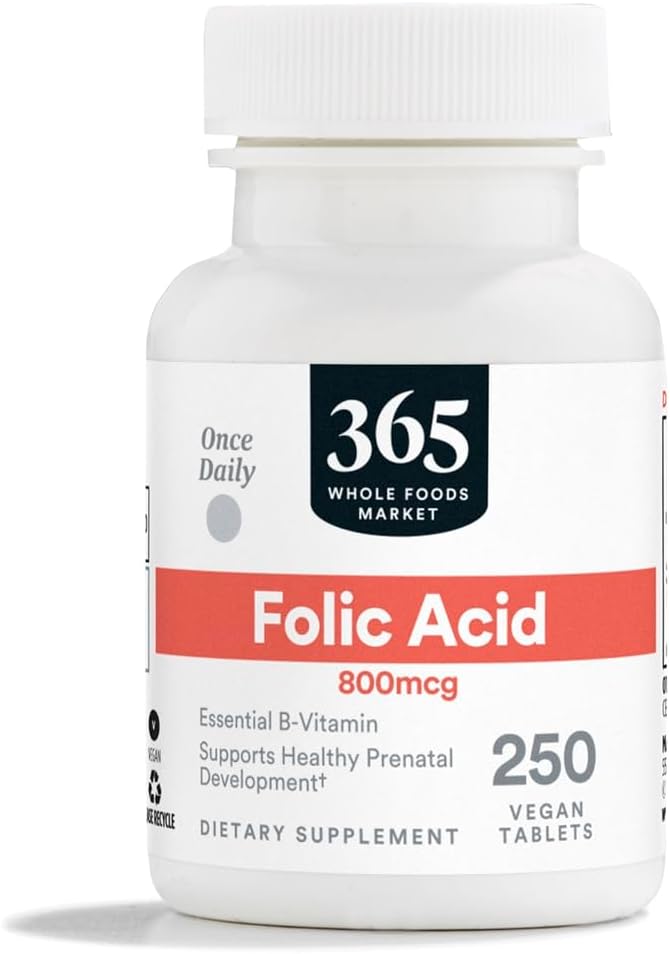 365 από το Whole Foods Market, Folic Acid 800mcg, Vegan, 250 Tablets