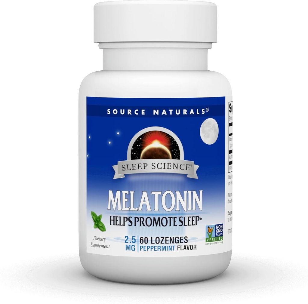 Source Naturals Melatonin, Uykuyu Teşvik Etmeye Yardımcı Ediyor* 2.5 mg - 60 Peppermint Flavored Lozenges