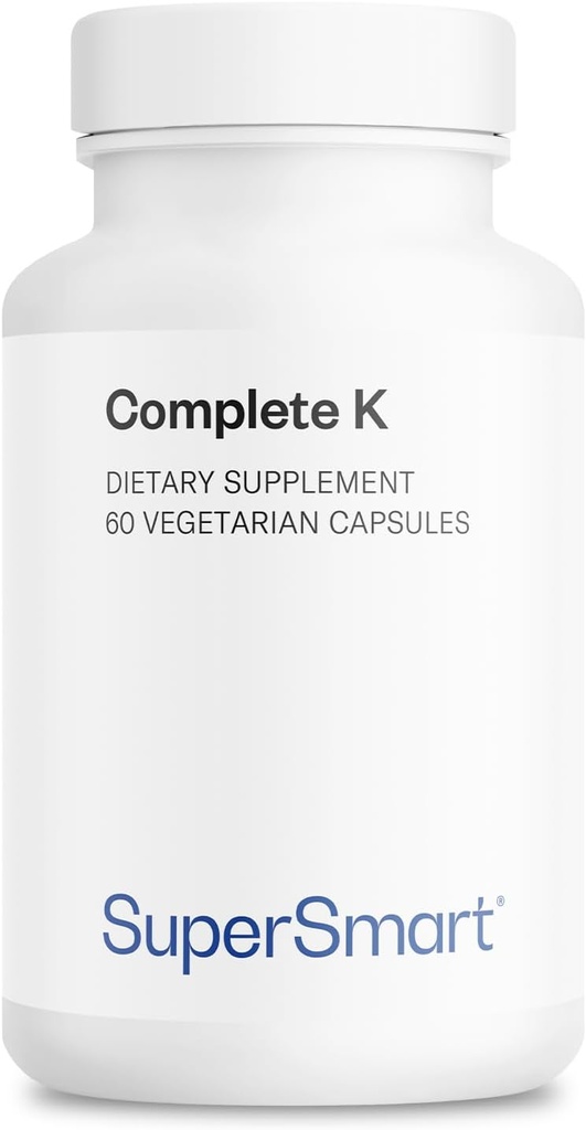 Supersmart - Tamam K - K1, K2 (MK4 + MK7) - Full Spectrum Vitamin K Supplement | Non-GMO & Gluten Free - 60 Vegetarian Capsules