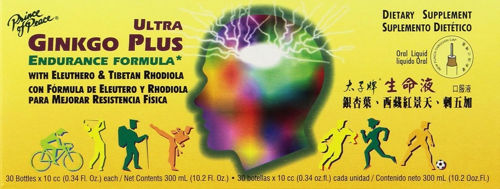 Πρίγκιπας της Ειρήνης - Ultra Ginkgo Plus, 30 μπουκάλια, 0,34 OZ/Κάθε, 10,2 fl oz
