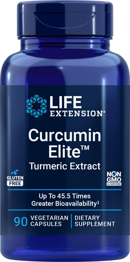 Επέκταση ζωής Curcumin Elite Turmeric Extract, 90 κάψουλες Veg