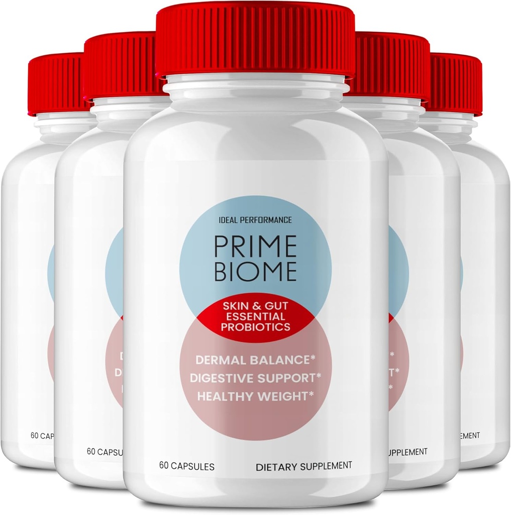 Prime Biome Gut Health Capsules, PrimeBiome Sağlıklı Cilt Desteği Tamam Pills, Prime Biome Advanced Formula - En Az Güçlü Tüm Doğal Sağlık & Wellness Pills, PrimeBiome İncelemeleri (5 Pack)