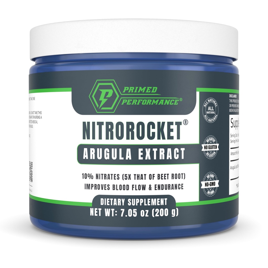 NitroRocket Nitrik Oksit Supplement – Boost Circulation, Blood Flow, Endurance & Energy – Plant-Based Nitrate ATM for Men & Women - 200g Toz