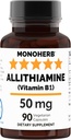 MONOHERB Allithiamin Vitamin B1 50 mg per Capsule - 90 Vegetarian Capsules