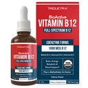 BioActive Vitamin B12 1000 mcg | Contains 3 BioActive Forms B12 Plus Metilfolate Copha - Me12, Adenosyl B12 & Hydroxy B12 | Sublingual Form, Cherry Flavor, Organic, Vegan (180 hizmet)
