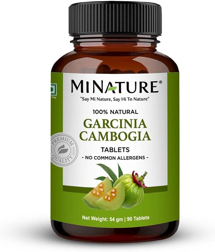 Garcinia Cambogia Tabletleri mi Nature | Pure & Natural Garcinia Toz Tablet | Non-GMO, Vegan, Gluten-Free |90 Tablet, 45 Days Supply, 500 mg | Chemical & Preservative