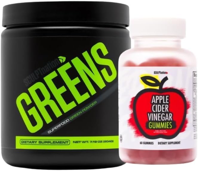 Sculpt Nation by Voloed Greens Unflavored and Apple Cider Vinegar Gummies Sche