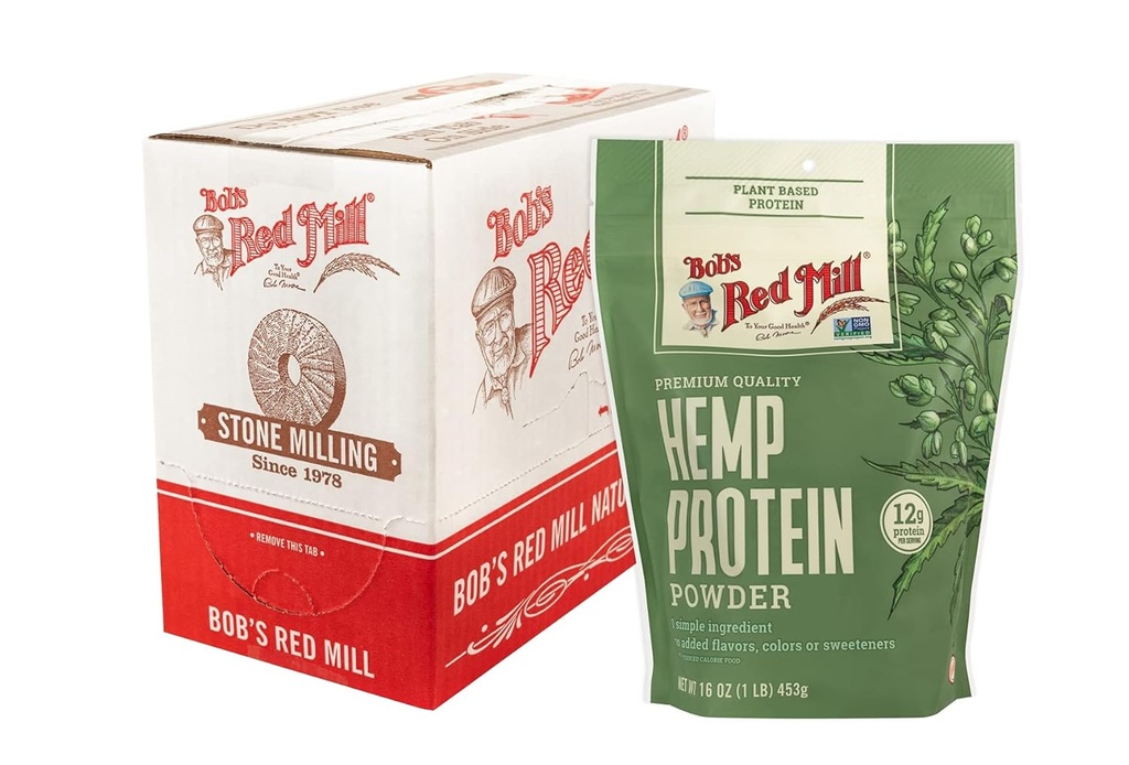 Bob's Red Mill Hemp Protein Powder, 16oz (Pack of 4) - Μη ΓΤΟ, Vegan, Παλαιοφιλικός, Κέτο Φιλικός, Κόσερ