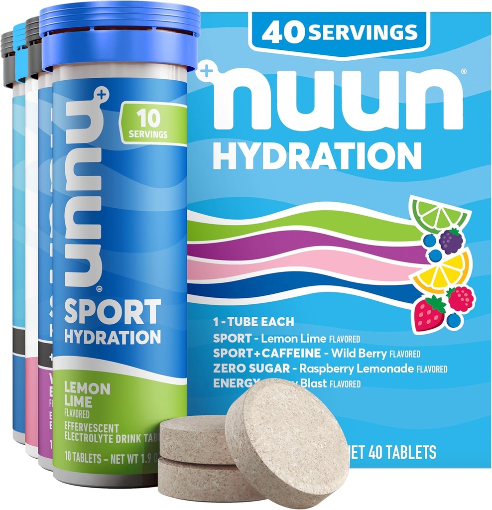 Nuun Hydration Electrolyte Tabletler - sodyum, Pyum, Chloride, Kalsiyum, Magnezyum, 1g & 0g Sugar Drink Mix | Vegan, Gluten Free, Non-GMO | Complete Pack, Karma Flavors, 4 Pack (40 Toplam Hizmetler)