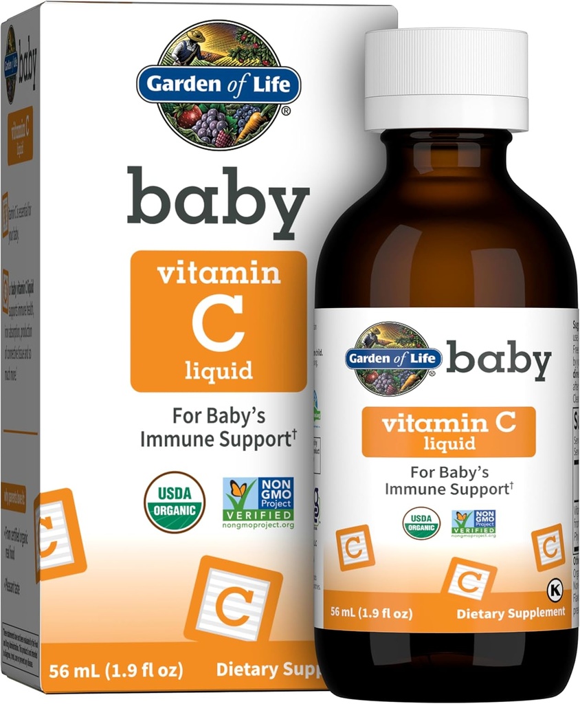 Life Baby Vitamin C Drops for Bebekler and Toddler, Organik Tüm Gıda Sıvı C 45mg Immune Support for Bebekler from Amla Fruit, Citrus Flavor, Vegan & Gluten Free, 56 mL (1.9 fl oz)