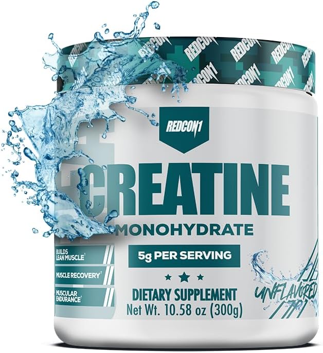 REDCON1 Creatine Monohydrate - Keto Friendly + Vegan Pre & Post συμπλήρωμα προπόνησης - Create Powder to Support Recovery & Athletic Performance (60 Services)