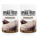 NaturesPlus SPIRU-TEIN, Σοκολάτα - 1,05 λίβρες, Συσκευασία των 2 - φυτικής προέλευσης πρωτεΐνη Shake - Μη ΓΤΟ, χορτοφάγοι, χωρίς γλουτένη - 34 Σύνολο Σερβίρει