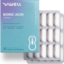 VWELL Boric Acid Vaginal Suppositories - Sağlıklı Vaginal pH & Microbiome Odor Itch Yan Irritation Intimacy - Doktorlar Önerilen (Bir Boyut, 30, Kont)