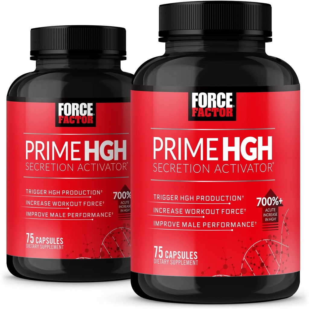 Force Factor Prime HGH Secretion Activator, 2-πακέτο, συμπλήρωμα HGH για άνδρες με AlphaSize για να βοηθήσει Trigger HGH παραγωγή, αύξηση δύναμη προπόνησης, & βελτίωση της απόδοσης, 150 κάψουλες