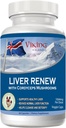 Viking Liver Renew İzlandaic - Liver Health Support Formula - Comprehensive Mushroom Mix with Cordyceps, Reishi, Shitake, Lions Mane, Maitake ve Chaga Mushrooms - 60 Veg Capsules