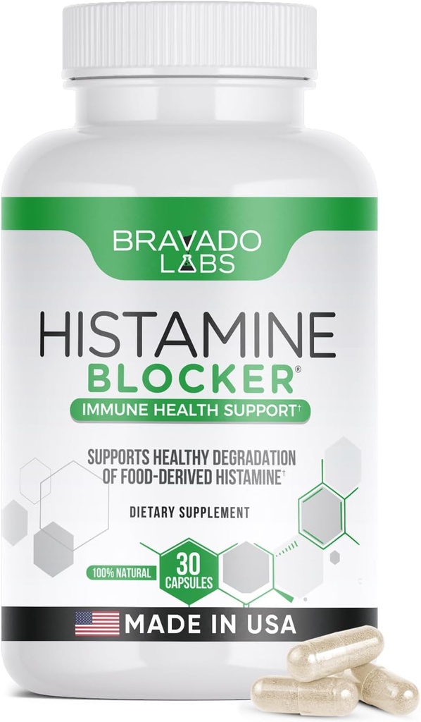 DAO Enzyme Supplements Histamine Blocker – Natural Digestive Aid with C – Histamine Digest Relief in One Capsule – DAO Supplements Enjoy Food Again – Made in USA - 30 caps.