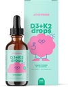 JoySpring Vitamin D3 Çocuklar K2 ile Geri Döndü - Kalsiyum Aborpsiyon ve Ortak Sağlık için Sıvı Tamam - 360 Servisler (2 fl oz) - Vitamin D Kids Ages 3-18