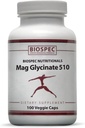 Biospec Nutritionals Mag Glycinate 510 - Magnezyum Glycinate - Stres, Kalp Sağlığı, Nerves, Kass, Enerji ve Metabolism * - (100 Capsules)