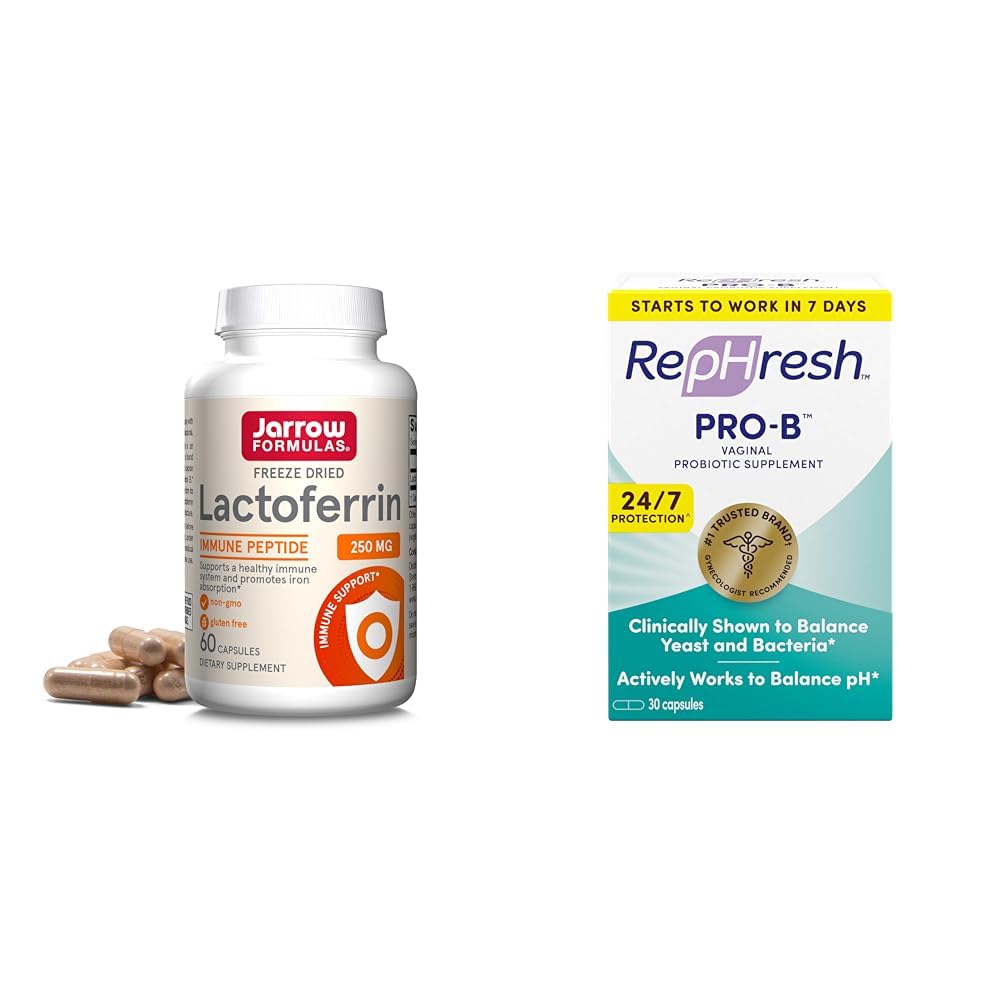 Jarow Formulas Lactoferrin 250 mg - Ανοσοποιητική Γλυκοπρωτεϊνη & RepHresh Pro- B Προβιοτικό συμπλήρωμα για γυναίκες, 30 Από του στόματος καψάκια