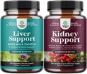 Liver Cleanse Detox & Tamir - Dandelion Root Choline Beetroot Artichoke Extract ve Advanced Kidney Support - Cranberry Türlü Nettle Astragalus