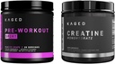 Kaged Pre Sport Pre Processing Powder Glacier Grape Creatine Monohydrate Micronized Powder Bundle, Energy & Muscle Recovery Supplement Pack, 20 Services Pre-Workout + 100 Services Creatin