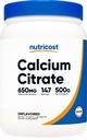 Nutricostdis Citrate Toz (500 Grams) (Unflavored) - Pureuba Citrate, No Fillers, Gluten Free (1.1lbs)