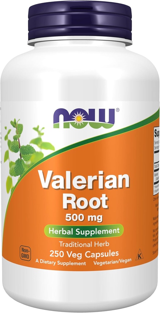 Şimdi Gıdalar Tamamlar, Valerian Root (Valeriana outicinalis) 500 mg, Herbal Supplement, 250 Veg Capsules