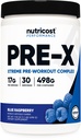 Nutricost Pre-X Xtreme Σύμπλεγμα σκόνης πριν από την προπόνηση, μπλε σμέουρο, 30 υπηρεσίες, χορτοφάγους, μη ΓΤΟ και χωρίς γλουτένη