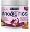 Probiotics for Dogs - Προβιοτικά σκύλου για Digestive Υγεία, Prebiotic, Digestive Ένζυμα για σκύλους με κολοκύθα, Omega-3, Gut υποστήριξης, ανοσοποιητικό, Διάρροια, 120 μαλακά μάσημα