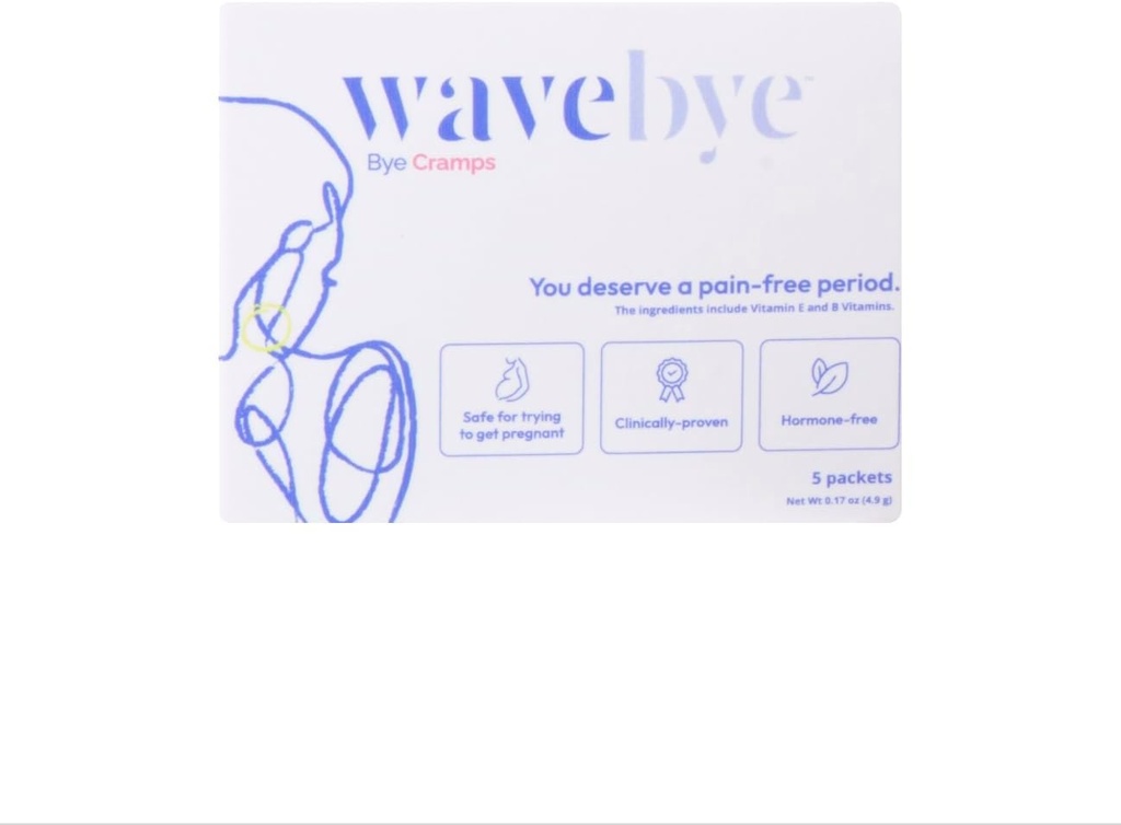 Wave Bye to Period Pain, OB/GYN-De Developmented Premenstrual (PMS) Supplement for Women with Period Cramps, 1 Ay Supply