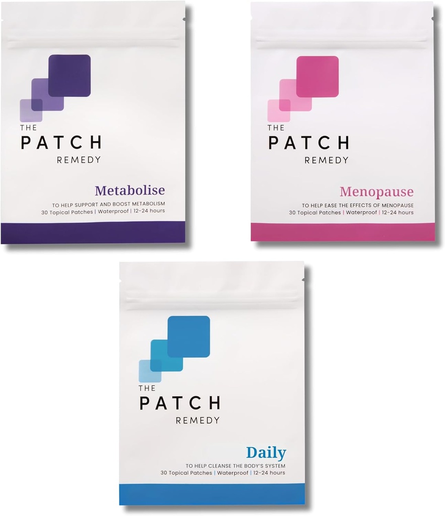 Patch Remedy Menopause Fitness Cleanse Kit - Menopause Patches, Daily Cleanse Patch with Glutathione & Metabolise Patchse Patch
